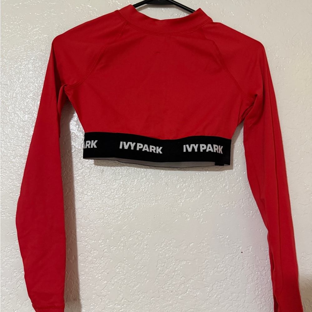 IVY PARK Red Long Sleeve Crop Top